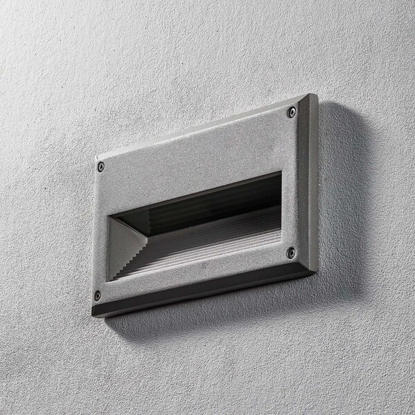 SLV Brick Downunder lumină de perete încastrată E14 IP44, reglabil, Gri, Metal, Modern