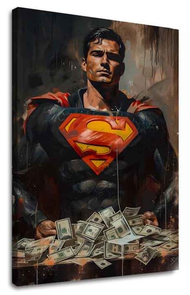 Tablou de perete SUPERMAN: Money Man | finisată de mâna artistului - 60x90 cm