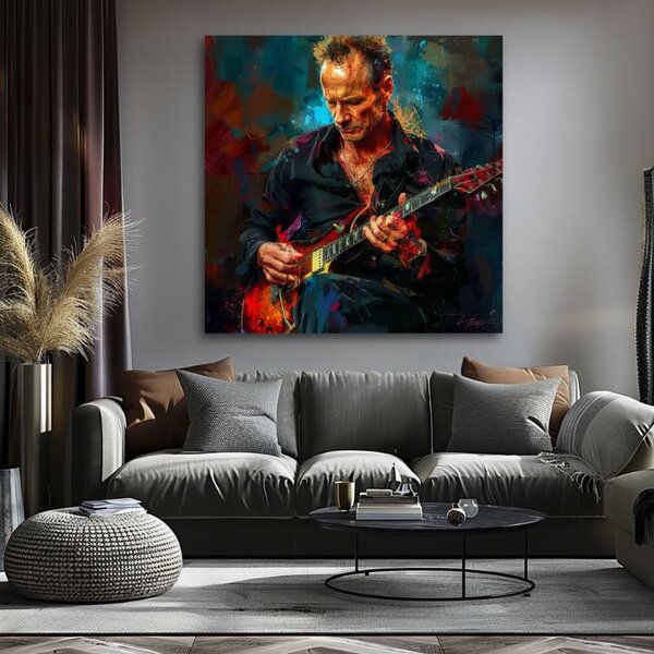Tablou de perete STING - Regele Grammy | finisată de mâna artistului - 60x60 cm