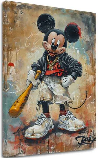 Tablou de perete STREET MICKEY pe panza | Structură pictată - 60x90 cm