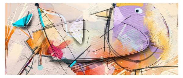 Tablou - Abstract, pasăre (120x50 cm)