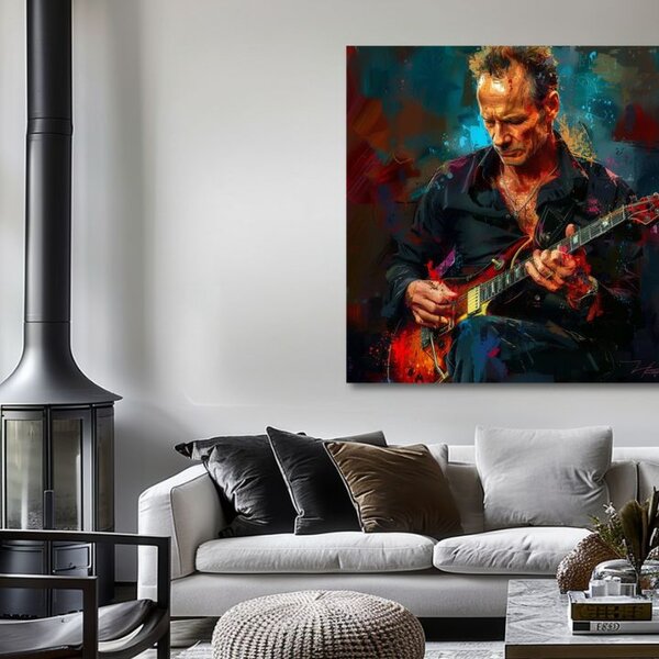 Tablou de perete STING - Regele Grammy | finisată de mâna artistului - 60x60 cm
