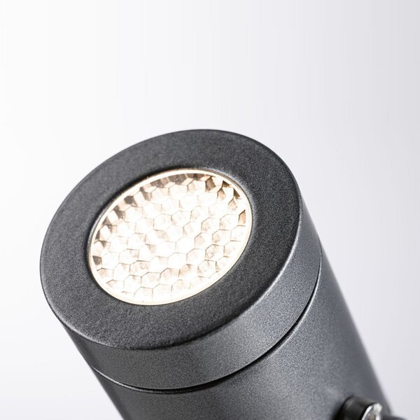 Paulmann Plug & Shine LED reflector cu vârf de sol Radon, reglabil, Gri, Metal