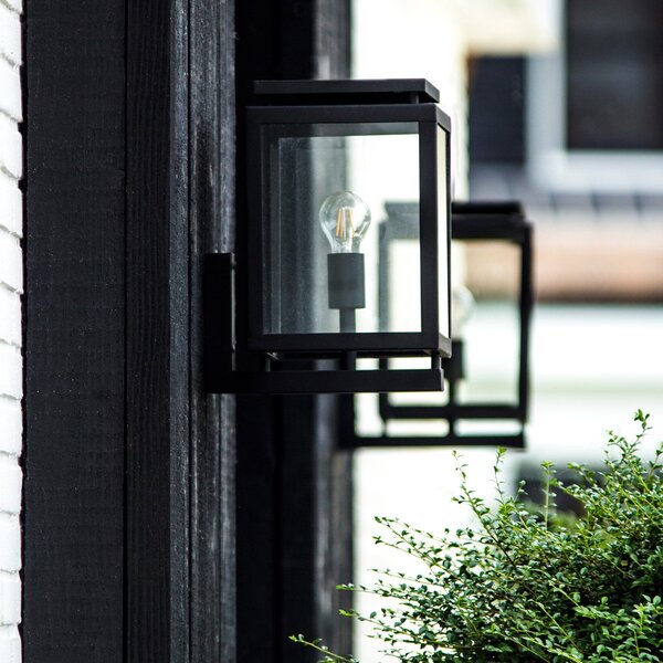 K.S. Verlichting Aplică pentru exterior de Vecht, 37 cm, negru, Negru, Metal, Modern, Felinar