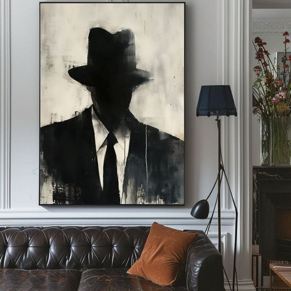 Tablou de perete THE FACELESS MOBSTER | finisată de mâna artistului - 60x90 cm