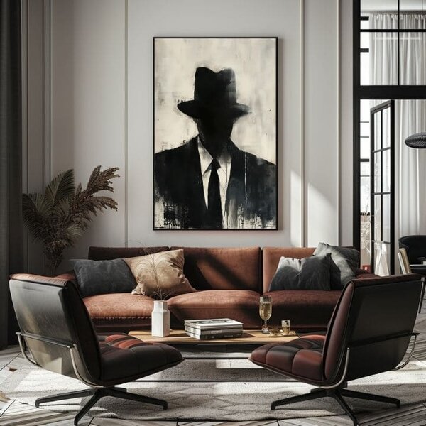 Tablou de perete THE FACELESS MOBSTER | finisată de mâna artistului - 60x90 cm