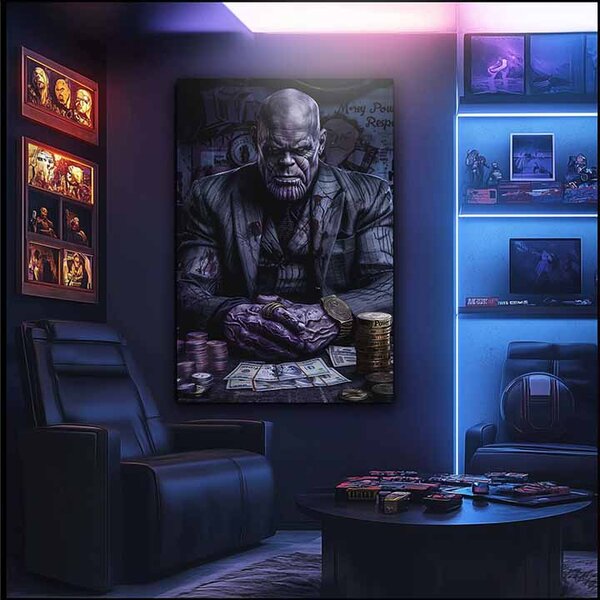 Tablou de perete THANOS: Domnul Infinitului | Pânză italiană - 60x90 cm