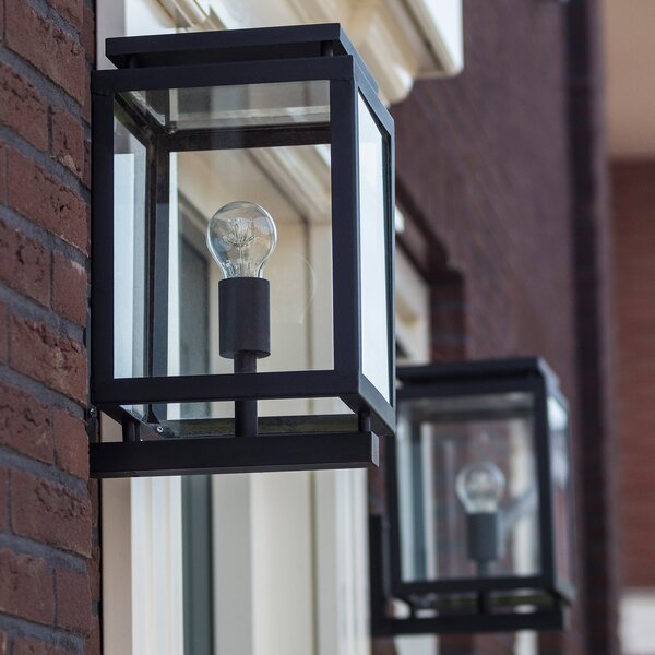 K.S. Verlichting Aplică pentru exterior de Vecht, 37 cm, negru, Negru, Metal, Modern, Felinar