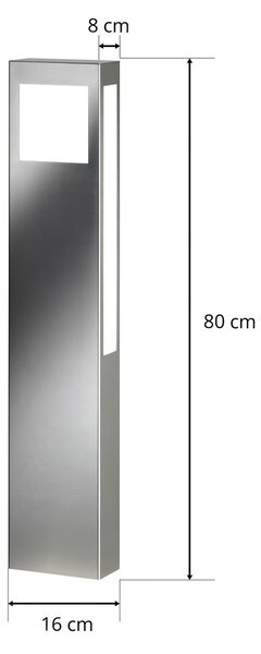 CMD Paulo 80 bornă luminoasă LED, fără priză, Metalic, Metal, Modern