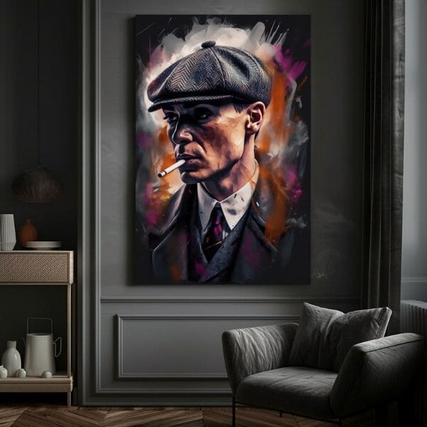 Tablou de perete TOMMY SHELBY: King of the streets | finisată de mâna artistului - 60x90 cm