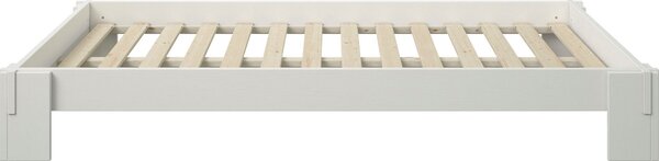 Pat Zen lemn masiv cu somiera, alb 140/200 cm