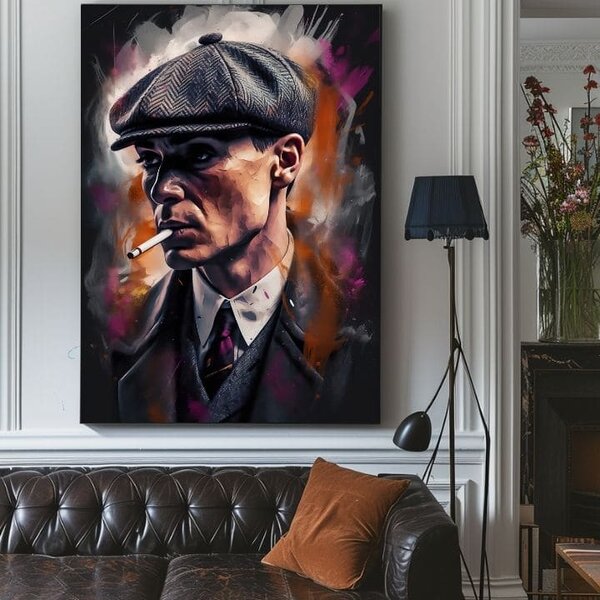 Tablou de perete TOMMY SHELBY: King of the streets | finisată de mâna artistului - 60x90 cm
