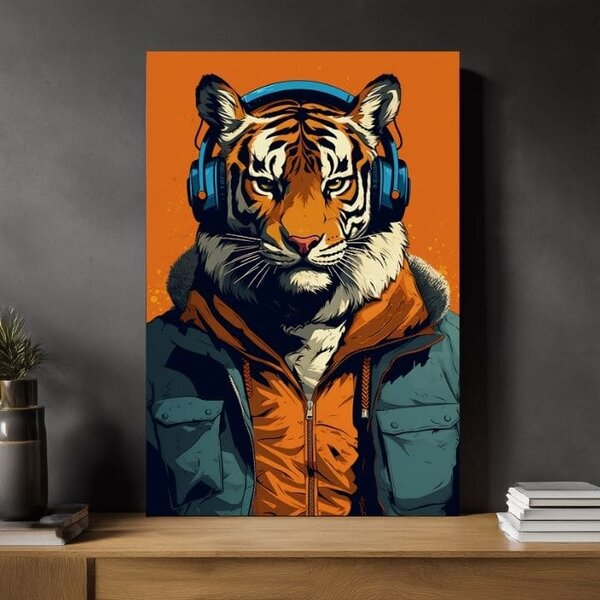 Tablou de perete TIGER VIBES | Pânză italiană - 60x90 cm