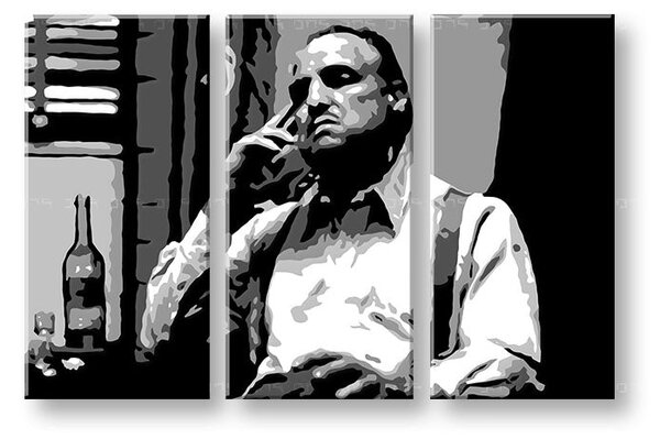 Tablou de perete tipărită POP Art a lui Marlon Brando 3 părți mb2 - 60x40 cm