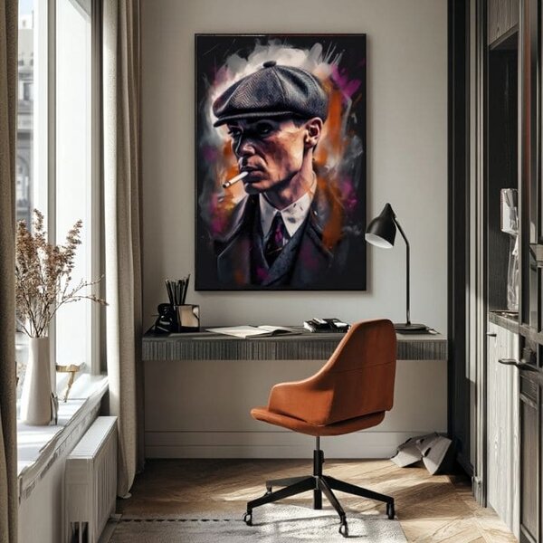 Tablou de perete TOMMY SHELBY: King of the streets | finisată de mâna artistului - 60x90 cm
