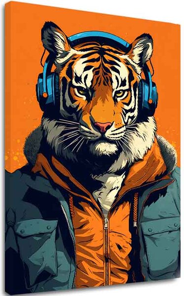 Tablou de perete TIGER VIBES | Pânză italiană - 60x90 cm