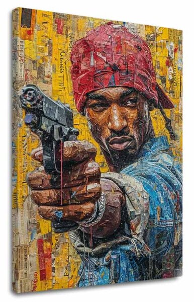 Tablou de perete TUPAC SHAKUR - Gangster rap | finisată de mâna artistului - 60x90 cm