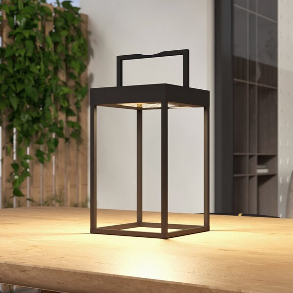 Lucande LED lumina solara Lynzy, 38cm, negru, metal, IP65, reglabil, Negru, Metal, Modern, Felinar