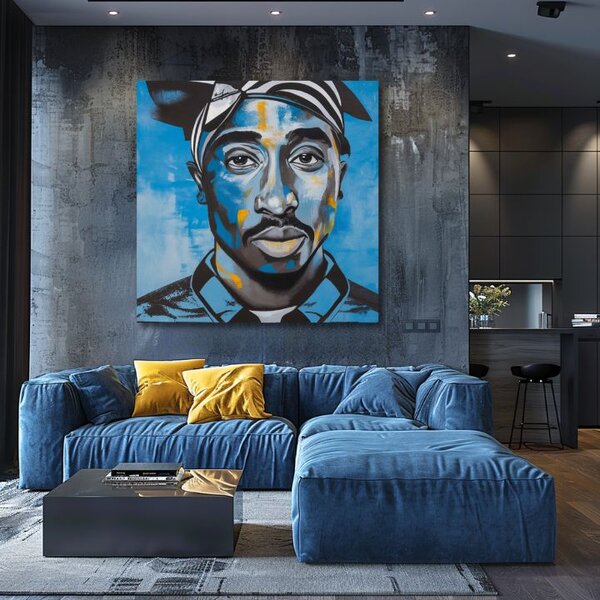 Tablou de perete TUPAC SHAKUR - Rapper în rai | finisată de mâna artistului - 60x60 cm