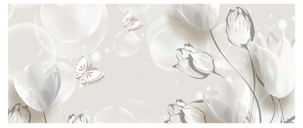 Tablou - Lalele între bule (120x50 cm)