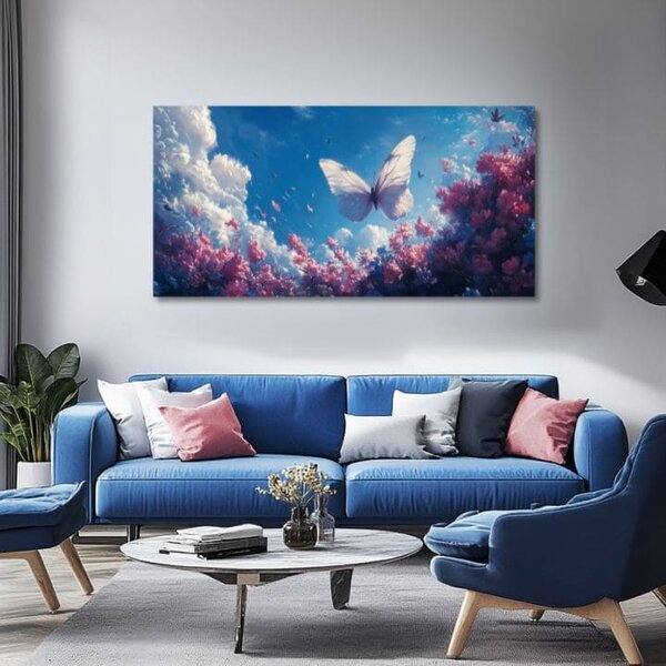 Tablou de perete fluturelui în norii libertății - 50x100 cm