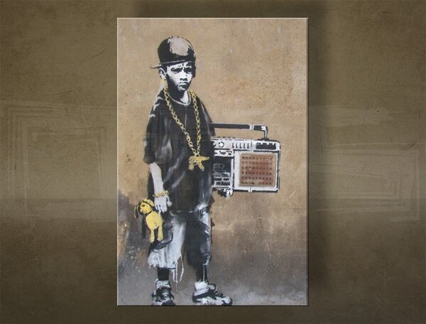 Tablou canvas 1 bucata Street ART - Banksy - 20x30 cm