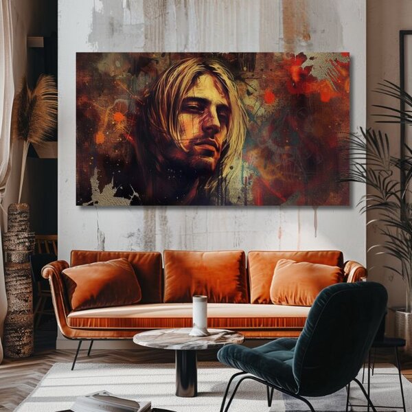 Tablou de perete Kurt Cobain - În inima grunge-ului - 100x50 cm