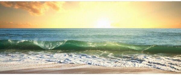 Fototapet panoramic vlies cu mare la apus 375 x 150 cm
