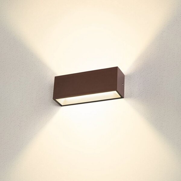 SLV Sitra LED în aer liber sus / jos 30cm rugină, Maro / Rugină, Metal, Modern