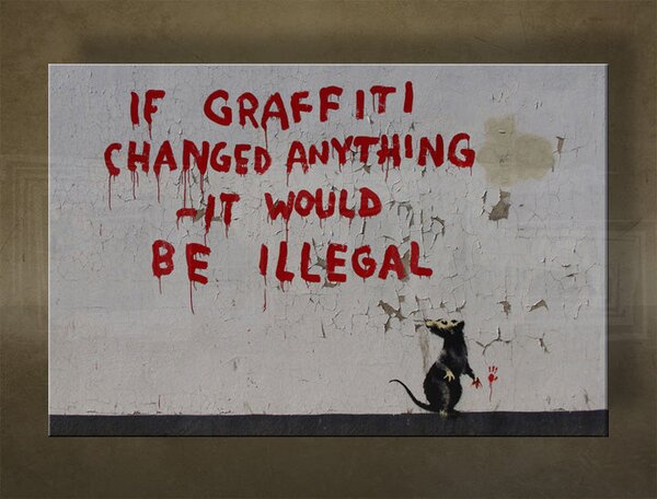Tablou canvas 1 bucata Street ART - Banksy - 20x30 cm