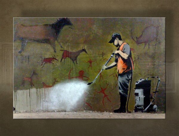 Tablou canvas 1 bucata Street ART - Banksy - 20x30 cm