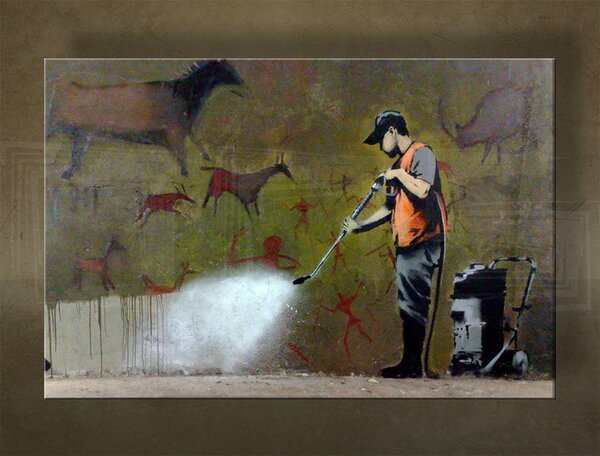 Tablou canvas 1 bucata Street ART - Banksy - 20x30 cm