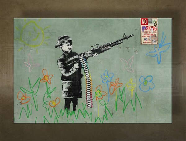 Tablou canvas 1 bucata Street ART - Banksy - 20x30 cm