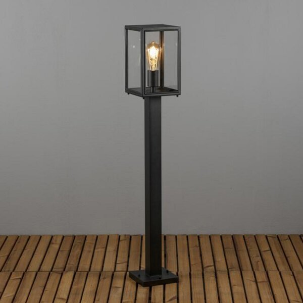 Konstsmide Lampă de trotuar Carpi, formă felinar, negru, Negru, Metal, Modern, Felinar