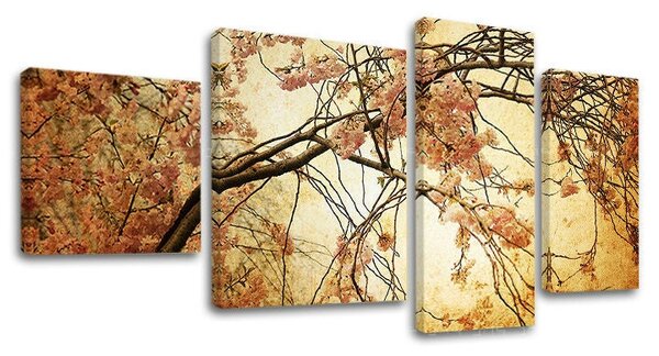 Tablou canvas 4 părți FLORI - 90x50 cm