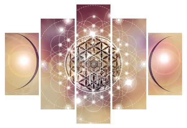 Tablou - Mandala cu elemente (150x105 cm)
