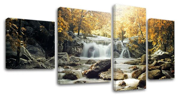 Tablou canvas 4 părți WATERFALLS - 90x50 cm