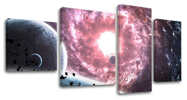 Tablou canvas 4 părți SPACE - 90x50 cm