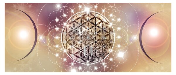 Tablou - Mandala cu elemente (120x50 cm)