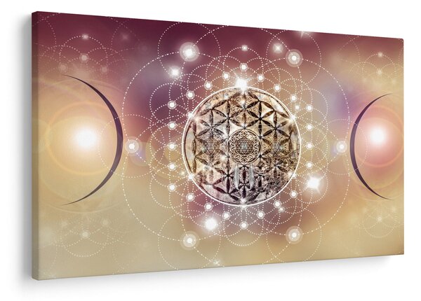 Tablou - Mandala cu elemente (90x60 cm)