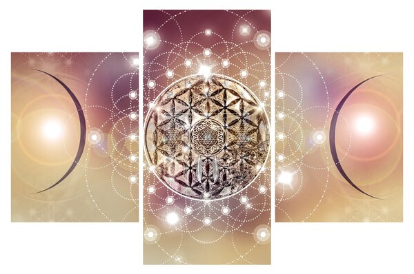 Tablou - Mandala cu elemente (90x60 cm)