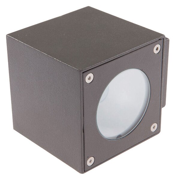 Lucande Aplică LED pentru exterior Jarno, antracit, set de 2, metal, 9cm, Negru, Metal, Modern