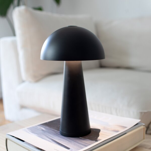 Markslöjd Lampa de masă cu baterie Fungi pentru exterior, negru, reglabil, Negru, Metal, Modern
