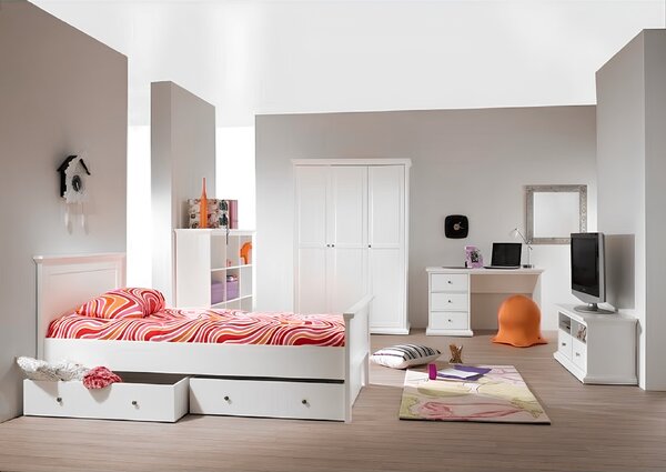 KONDELA Masă PC, albă, PARIS 77821