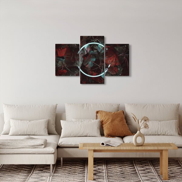 Tablou - Cerc de neon între palmieri (90x60 cm)