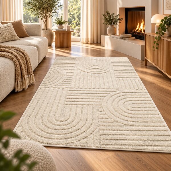 Covor VivaDeco Art V1, 280 x 370 cm, Crem, 100% Polipropilena, Fir 8 mm, 1900 g/mp, OEKO-TEX Standard 100