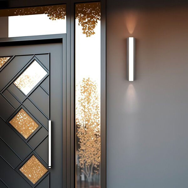 Trio Lighting Aplică cu LED-uri pentru exterior Marne, înălțime 30 cm, mare și, Negru, Aluminiu, Modern