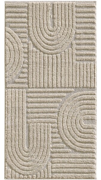 Covor tip Traversa VivaDeco Art V1, 80 x 150 cm, Bej, 100% Polipropilena, Fir 8 mm, 1900 g/mp, OEKO-TEX Standard 100