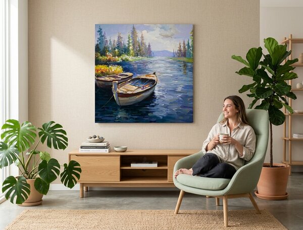 Tablou canvas BOAT IN THE TOWER 1 buc - 50x50 cm