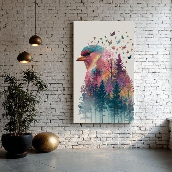 Tablou canvas Bufniță de pădure - decor mistic - 60x90 cm